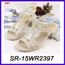 nude high heel pvc sandals jelly shoe pvc shoe
